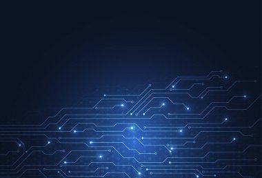 Abstract background with technology circuit board texture. Electronic motherboard illustration. Communication and engineering concept. Vector illustration