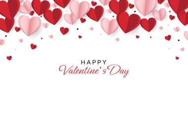 Happy valentine day. with creative love composition of the hearts. Vector illustration