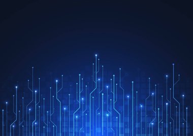 Abstract background with technology circuit board texture. Electronic motherboard illustration. Communication and engineering concept. Vector illustration
