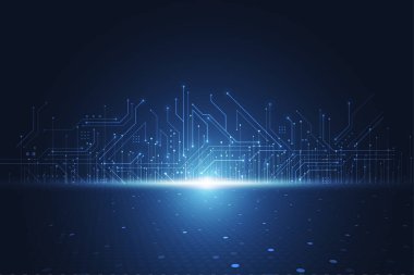 Abstract digital background with technology circuit board texture. Electronic motherboard illustration. Communication and engineering concept. Vector illustration