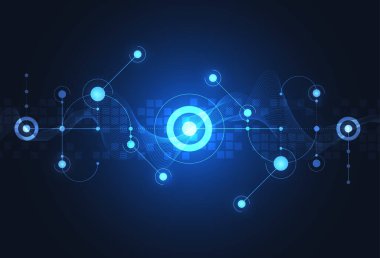 Soyut fütüristik elektronik daire teknolojisi arka plan tasarımı. Vektör illüstrasyonu