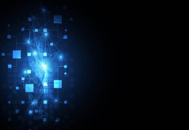 Soyut engelleme dijital teknoloji konsepti. Büyük veri tasarımı. Vektör illüstrasyonu