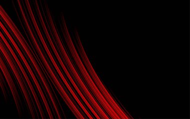 Abstract red line and black background for business card, cover, banner, flyer. Vector illustration