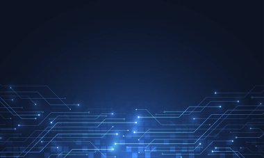 Abstract background with technology circuit board texture. Electronic motherboard illustration. Communication and engineering concept. Vector illustration