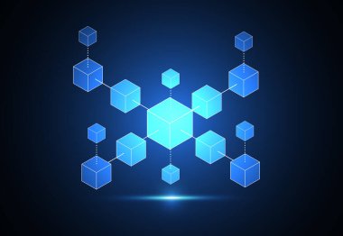 Soyut engelleme dijital teknoloji konsepti. Büyük veri tasarımı. Vektör illüstrasyonu