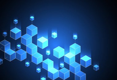 Soyut engelleme dijital teknoloji konsepti. Büyük veri tasarımı. Vektör illüstrasyonu