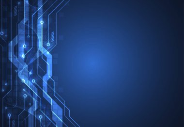 Abstract background with technology circuit board texture. Electronic motherboard illustration. Communication and engineering concept. Vector illustration