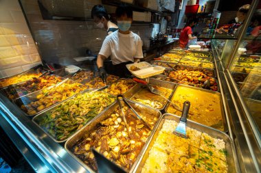 Economy rice, Rice with Two Sides Dish, 2 Entrees Plate, 1 Side with 2 Entrees, leung sung fan, Cheap mealboxes, Two-dish mealboxes, Buffet in a box in Hong Kong 