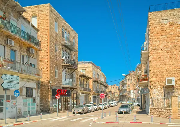 Haifa Israël Mei 2023 Een Typische Straat Met Historische Woongebouwen — Stockfoto