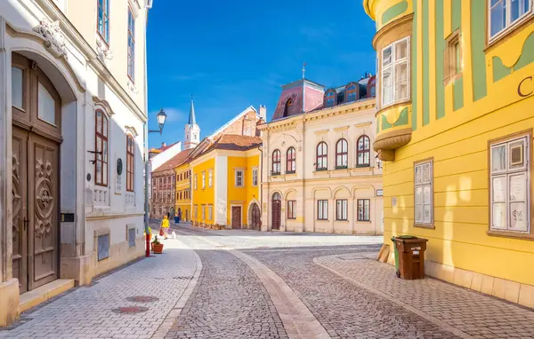 Sopron Hongarije Oktober 2023 Kleurrijke Historische Huizen Een Van Belangrijkste — Stockfoto