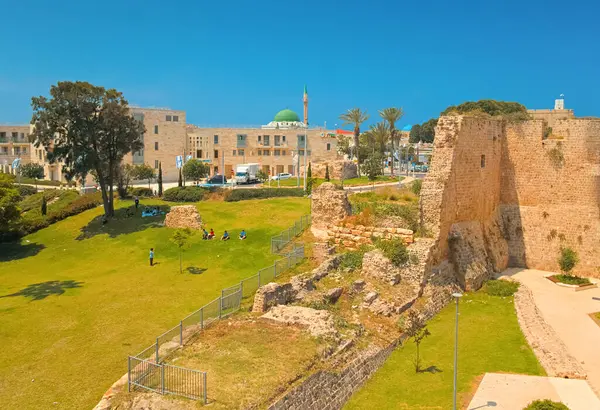 Acre Israël Mei 2023 Ruïnes Van Een Oude Stadsmuur Een — Stockfoto