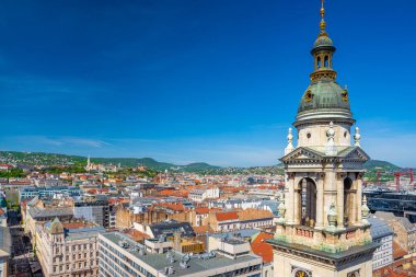 Budapeşte, Macaristan: Aziz Stephens Bazilikası 'ndan panoramik manzara, Roma Katolik bazilikası, ünlü tarihi eser