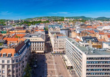 Cityscape of Budapest, Hungary. A panoramic view from St. Stephens Basilica clipart