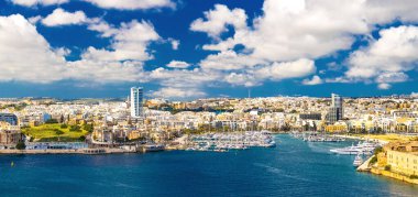Ta Xbiex, Gzira ve Sliema, Malta 'nın resimli hava manzarası