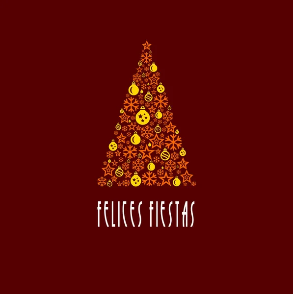 Квадратна Листівка Бажає Щасливого Різдва Написана Іспанською Мовою Помаранчевим Жовтим — стокове фото