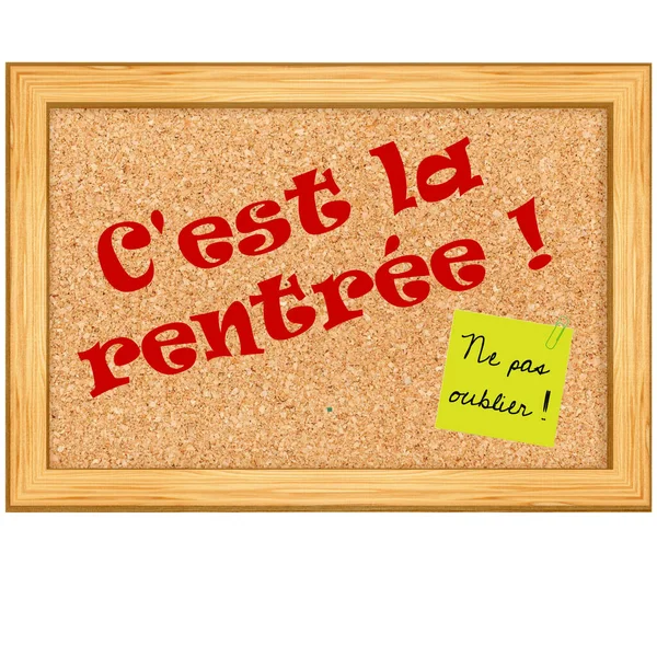Back School Written French Red Font Post Message Forget Cork — Stock Photo, Image