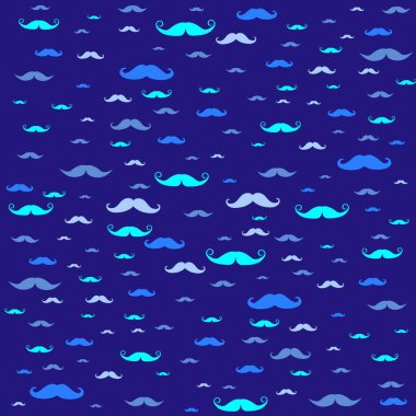 Blue Movember Man Kare Kare Kare Kare Kart Mavi, yeşil, menekşe tonlarında farklı şekillerde bıyıklı