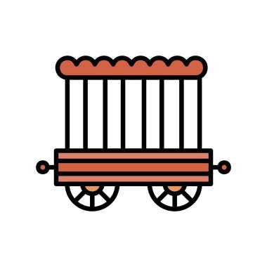 Circus Carriage Creative Icons Desig