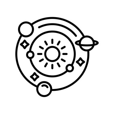 Güneş Sistemi Yaratıcı Simgeler Desig