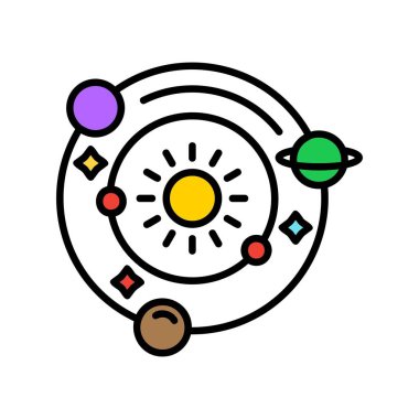 Güneş Sistemi Yaratıcı Simgeler Desig