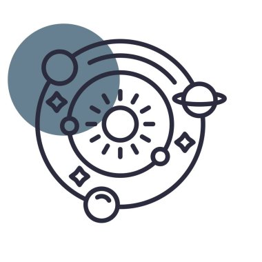 Güneş Sistemi Yaratıcı Simgeler Desig