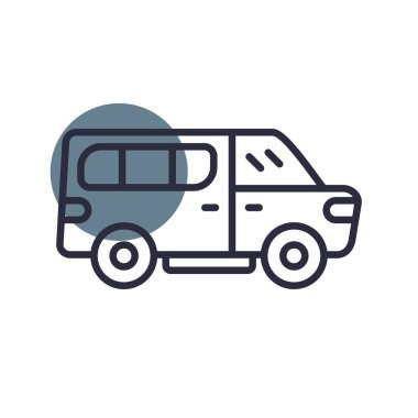 Minivan Car Creative Icons Desig