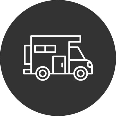 Camper Van Car Creative Icons Desig