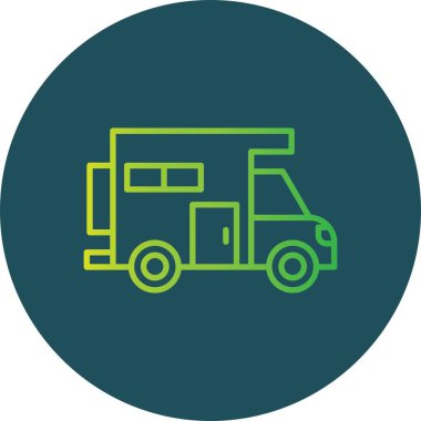 Camper Van Car Creative Icons Desig