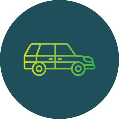 Station Wagon Car Creative Icons Desig