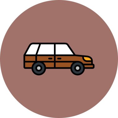 Station Wagon Car Creative Icons Desig