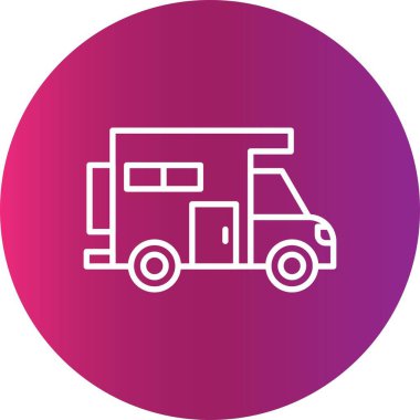 Camper Van Car Creative Icons Desig