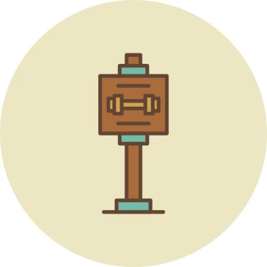 Gym Sign Board Creative Icons Desig
