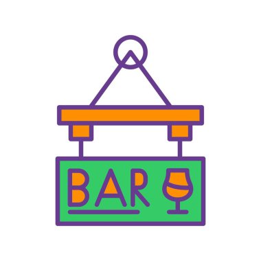 Bar Sign Board Creative Icons Desig