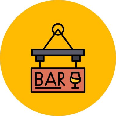 Bar Sign Board Creative Icons Desig