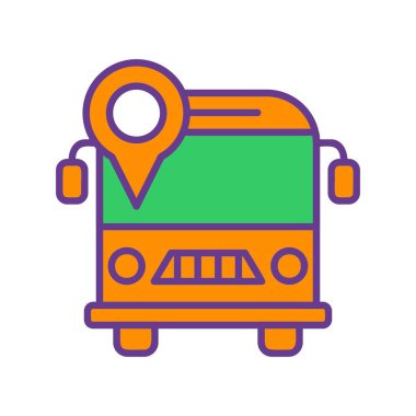 School Bus Creative Icons Desig