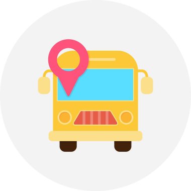School Bus Creative Icons Desig