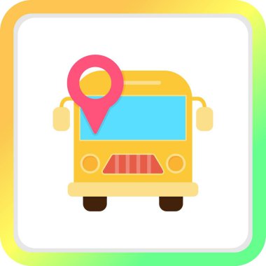 School Bus Creative Icons Desig