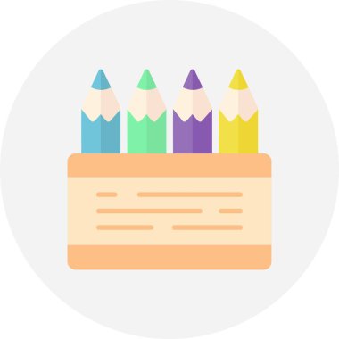  Colored Pencils Creative Icons Desig