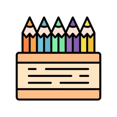  Colored Pencils Creative Icons Desig