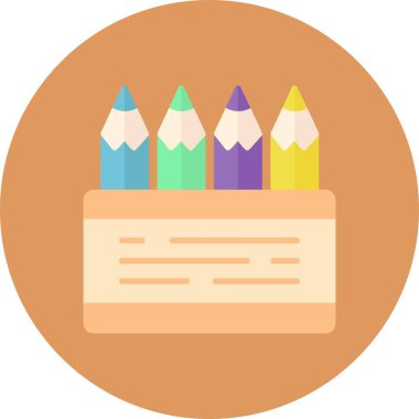  Colored Pencils Creative Icons Desig