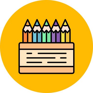  Colored Pencils Creative Icons Desig