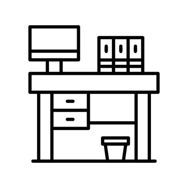 Office Table Creative Icons Desig