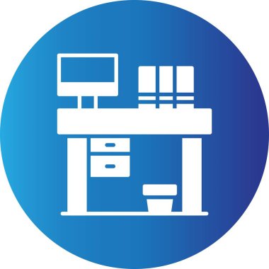 Office Table Creative Icons Desig