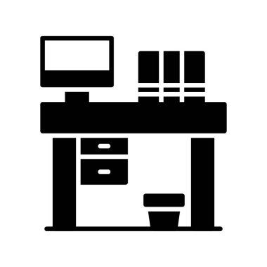 Office Table Creative Icons Desig