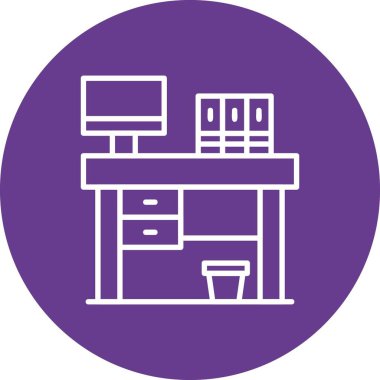 Office Table Creative Icons Desig