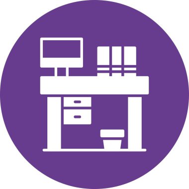 Office Table Creative Icons Desig