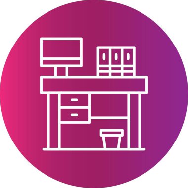 Office Table Creative Icons Desig