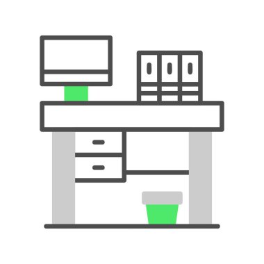 Office Table Creative Icons Desig