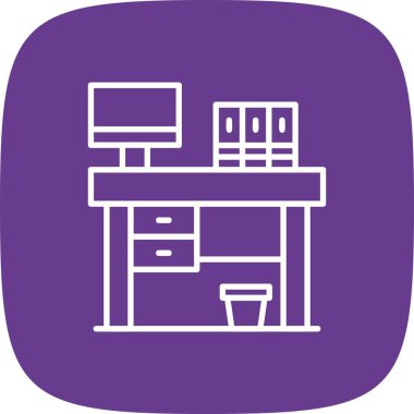 Office Table Creative Icons Desig