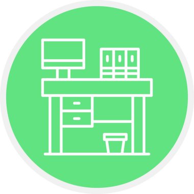 Office Table Creative Icons Desig